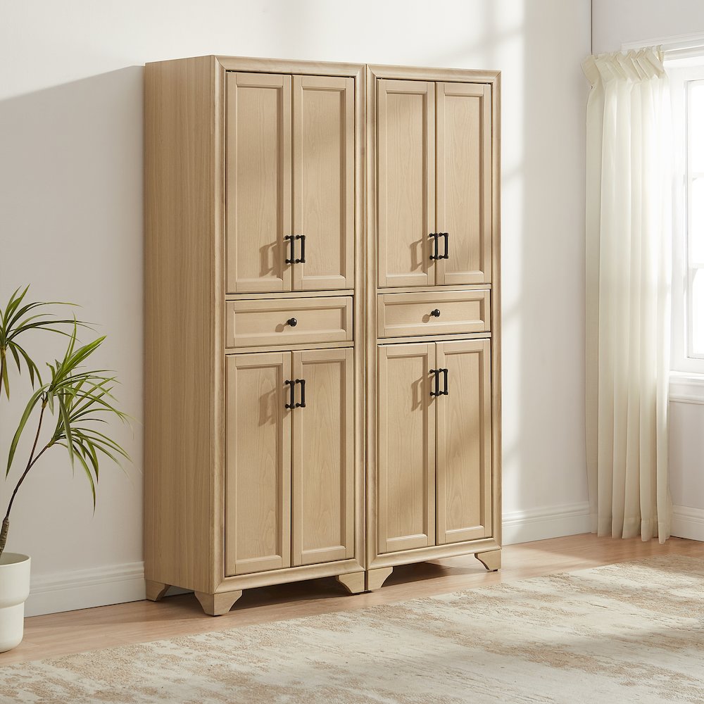 Tara 2-Piece Kitchen Storage Pantry Set Natural – 2 Pantries