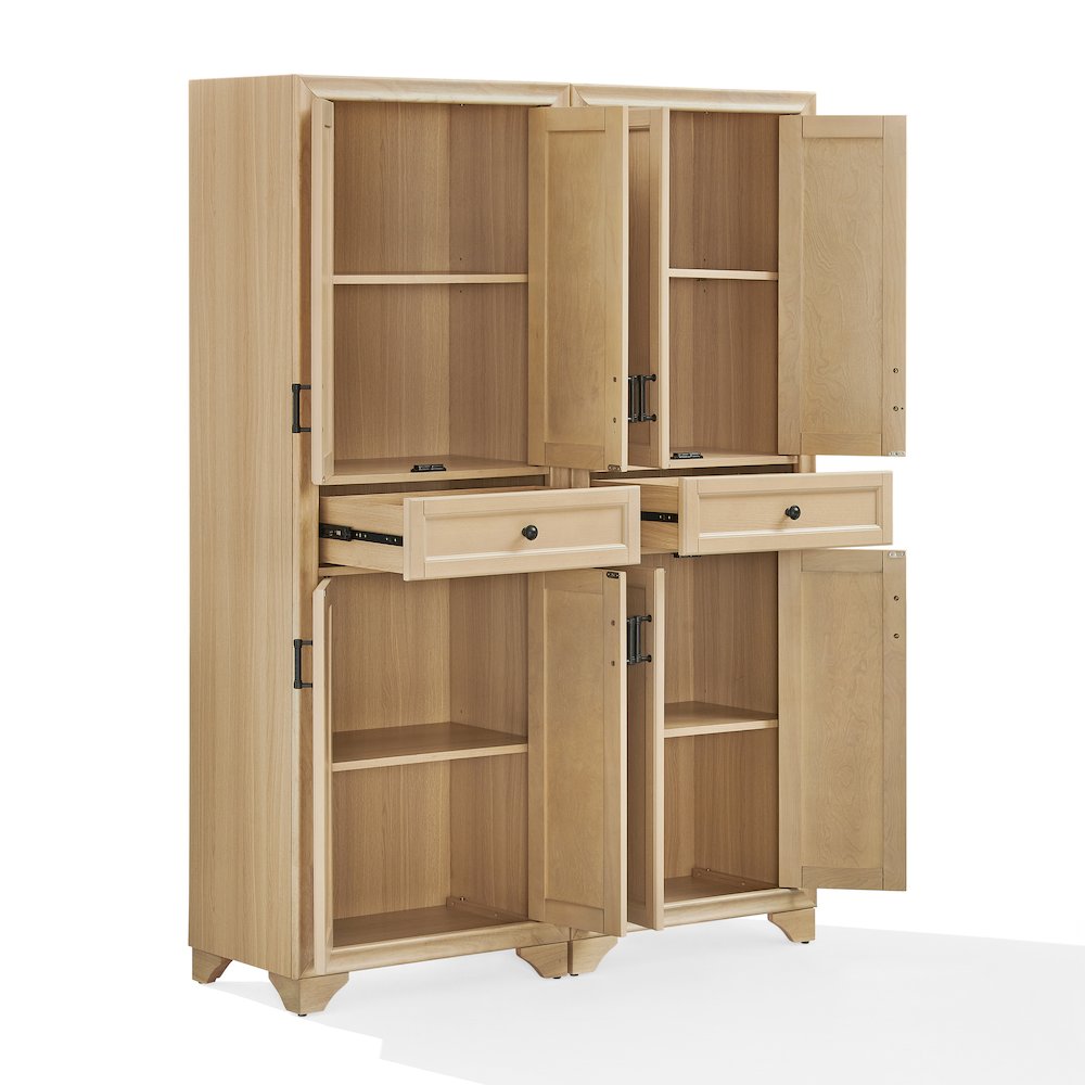 Tara 2-Piece Kitchen Storage Pantry Set Natural – 2 Pantries