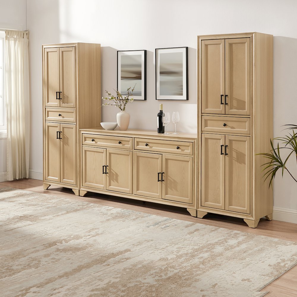 Tara 3-Piece Sideboard And Pantry Set Natural – Sideboard & 2 Pantries