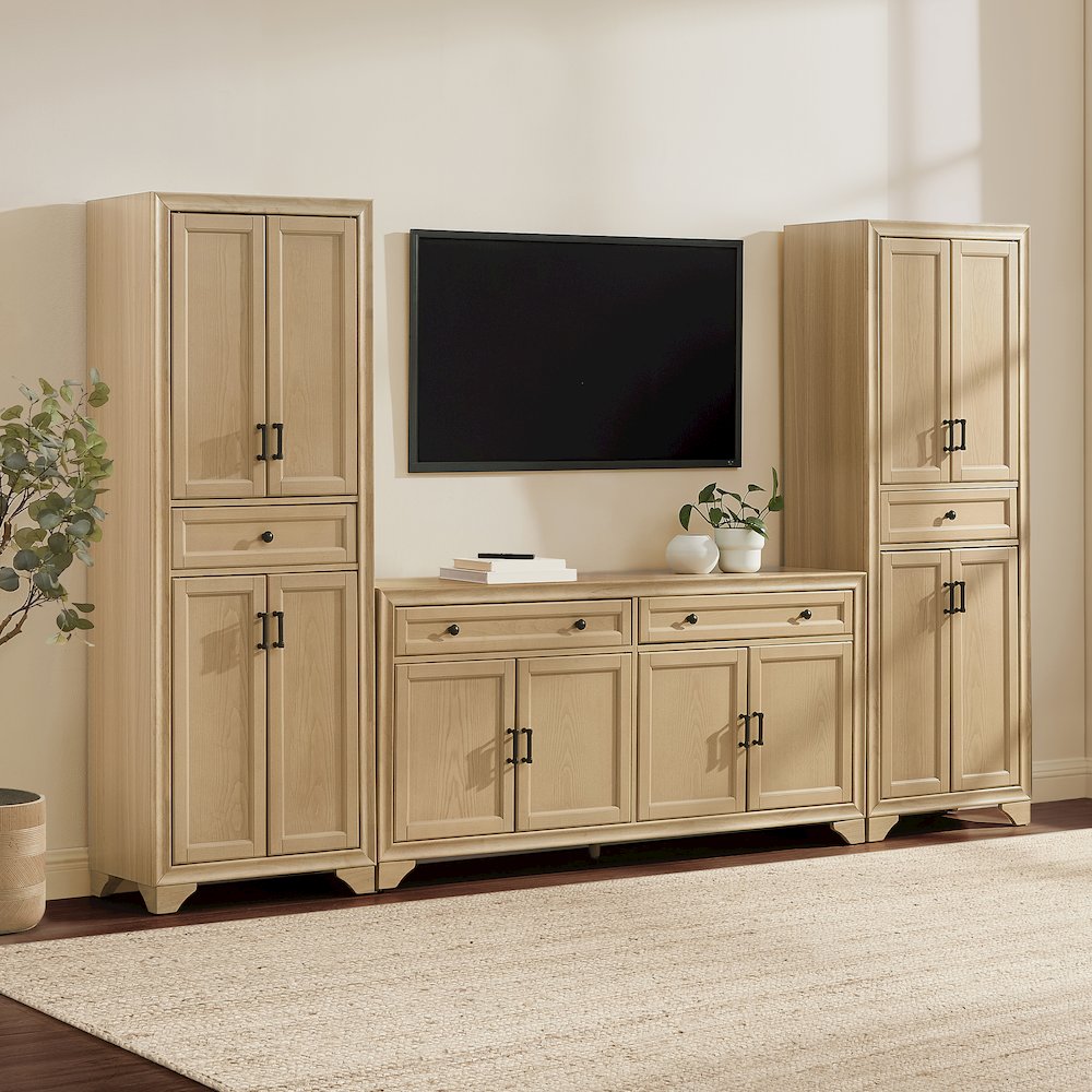 Tara 3-Piece Entertainment Center Natural – Sideboard & 2 Pantries