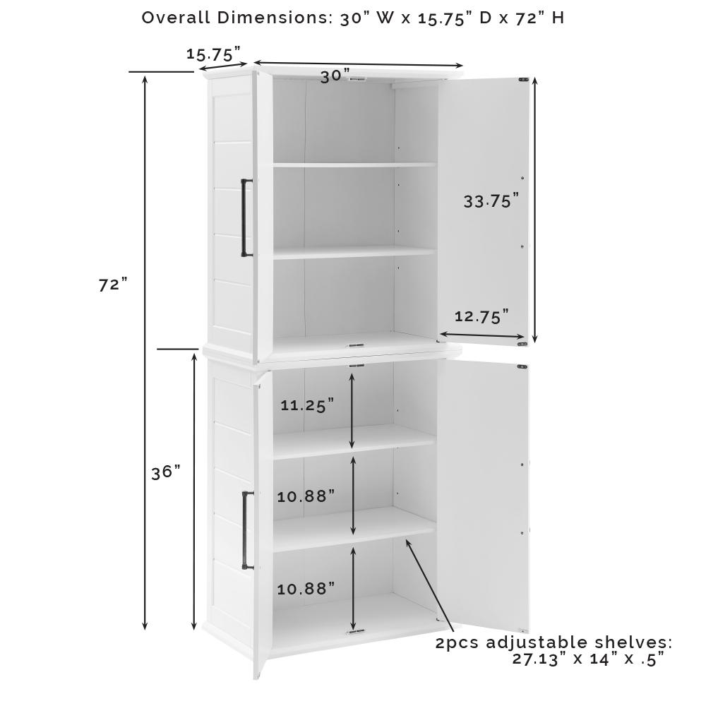 Bartlett Tall Kitchen Storage Pantry – 2 Stackable Pantries