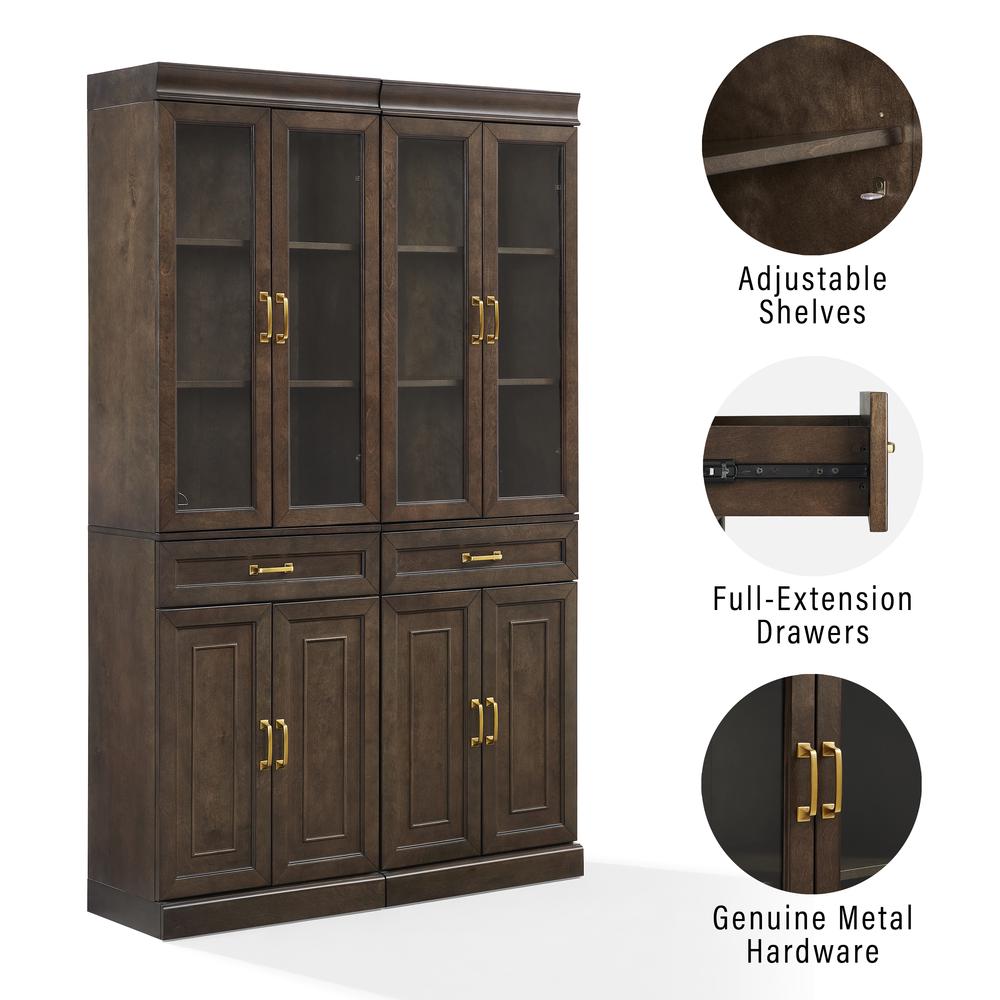 Stanton 2Pc Glass Door Kitchen Storage Pantry Cabinet Set – 2 Pantries