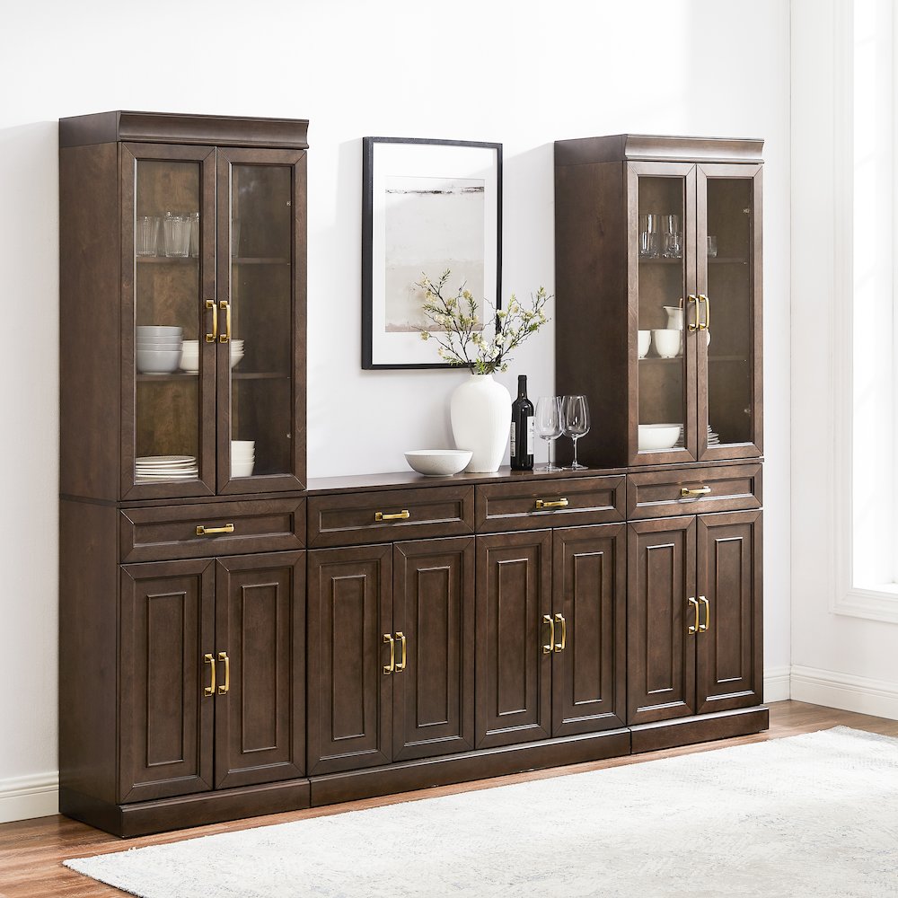 Stanton 3-Piece Sideboard And Glass Door Pantry Set – Sideboard & 2 Pantries