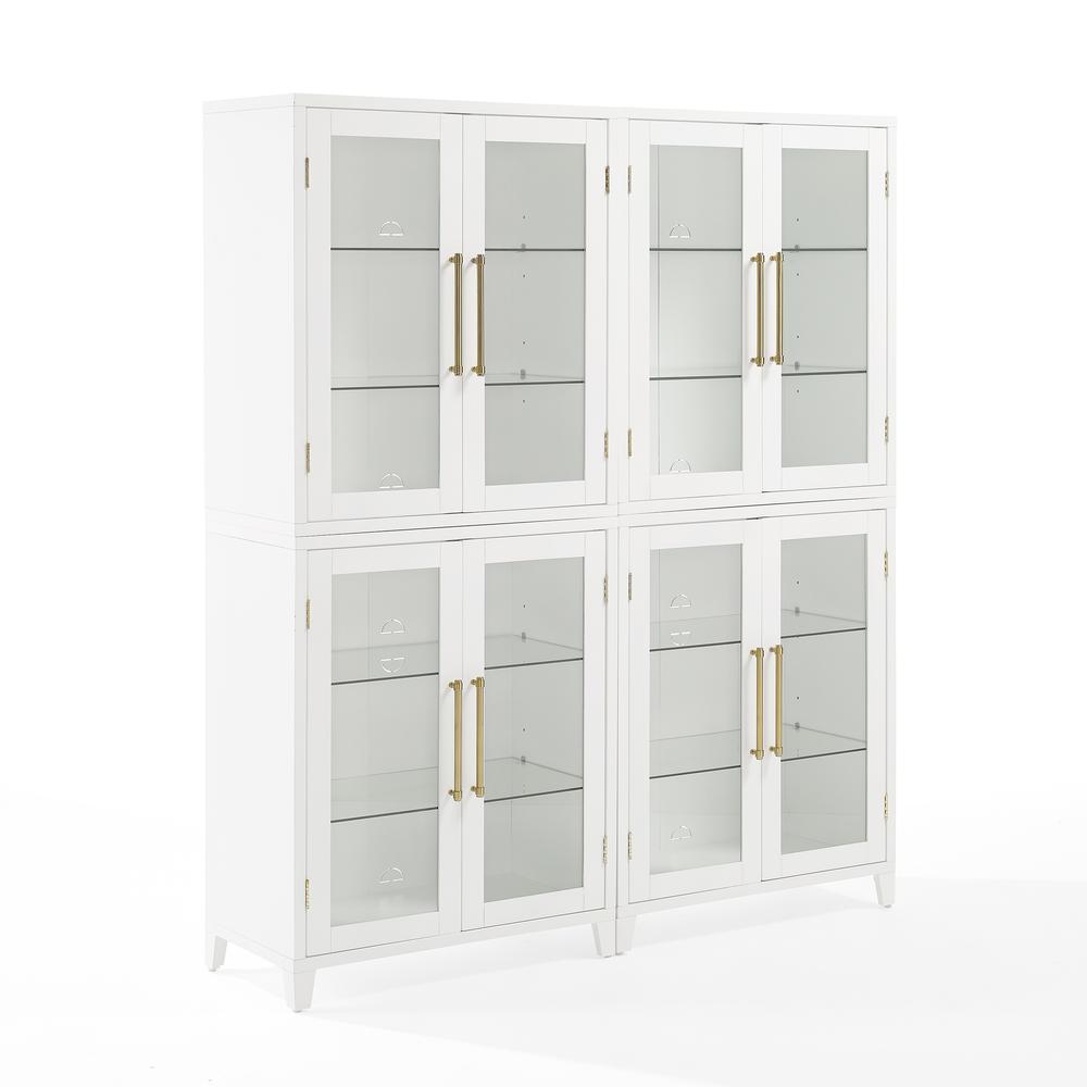 Roarke 2Pc Glass Door Kitchen Pantry Storage Cabinet Set – 2 Pantries