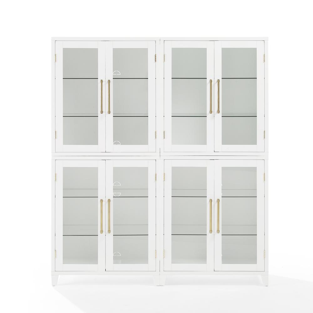 Roarke 2Pc Glass Door Kitchen Pantry Storage Cabinet Set – 2 Pantries