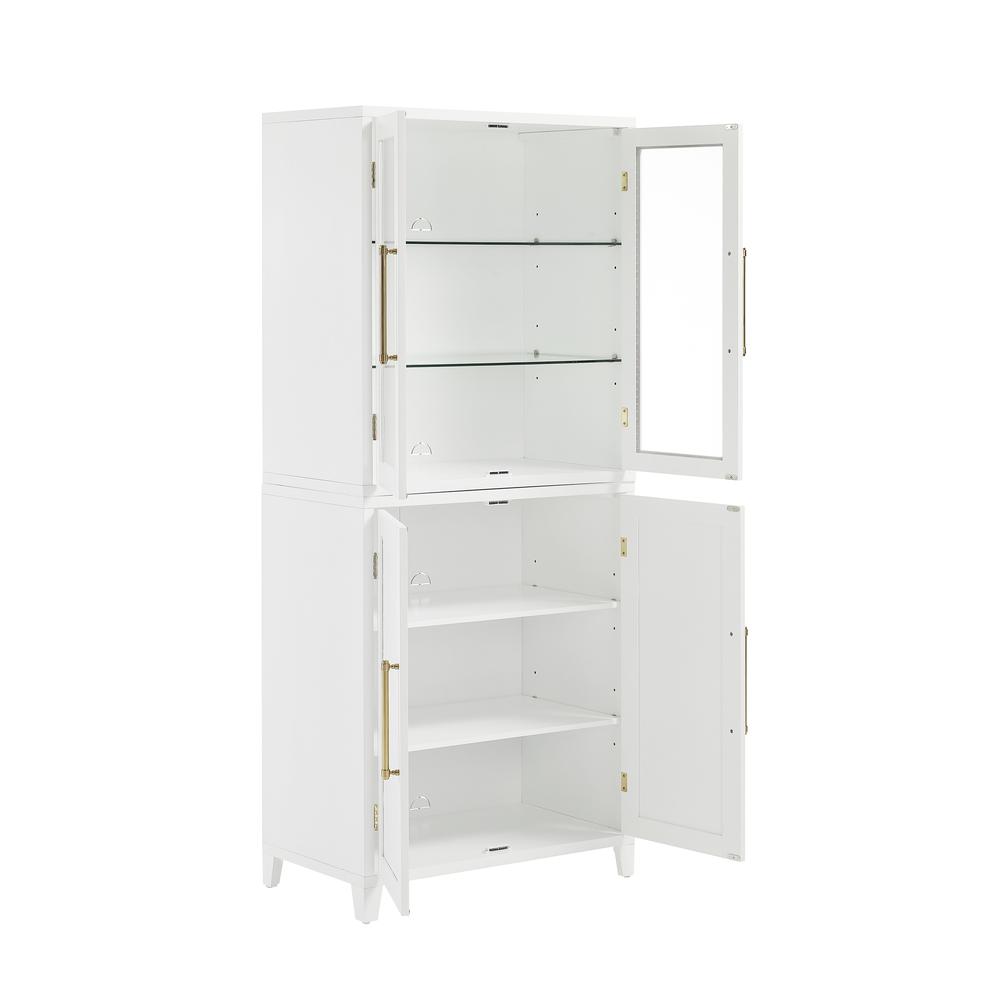 Roarke 2Pc Pantry Storage Cabinet W/Glass Door Hutch Set – 2 Pantries