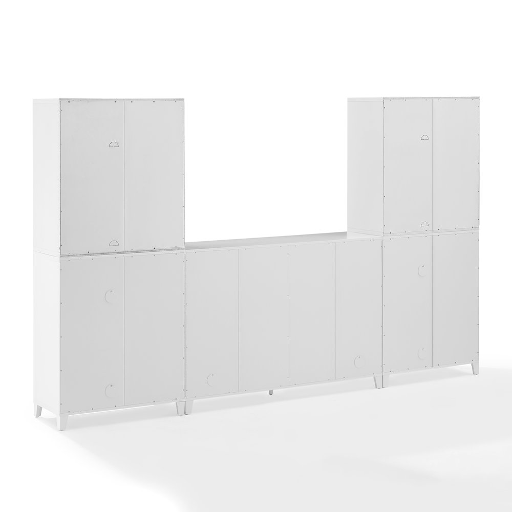 3Pc Sideboard And Pantry Set W/ Glass Door Hutch
