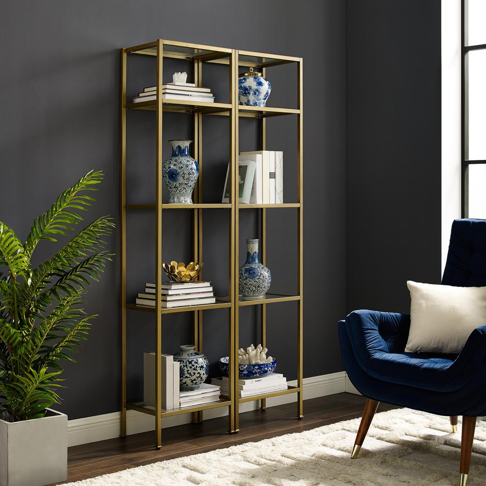 Aimee 2-Piece Etagere Bookcase Set – 2 Narrow Etageres