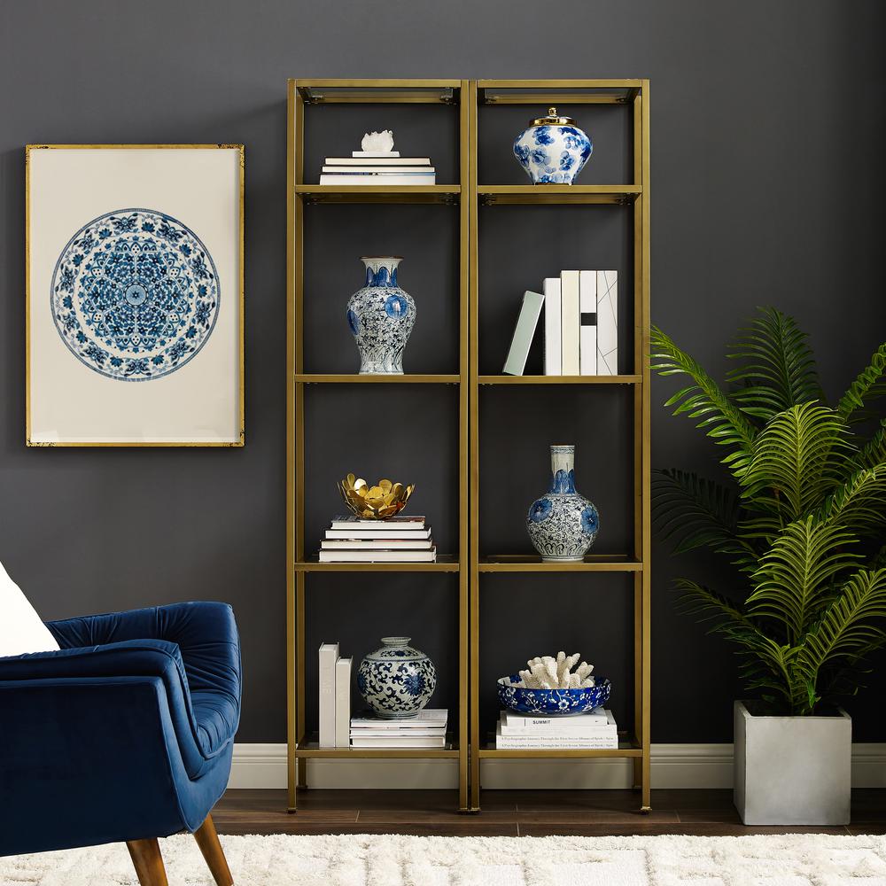 Aimee 2-Piece Etagere Bookcase Set – 2 Narrow Etageres