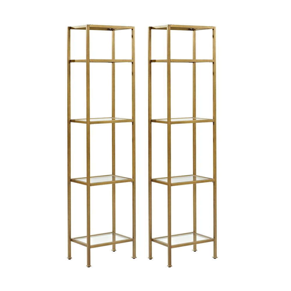 Aimee 2-Piece Etagere Bookcase Set – 2 Narrow Etageres