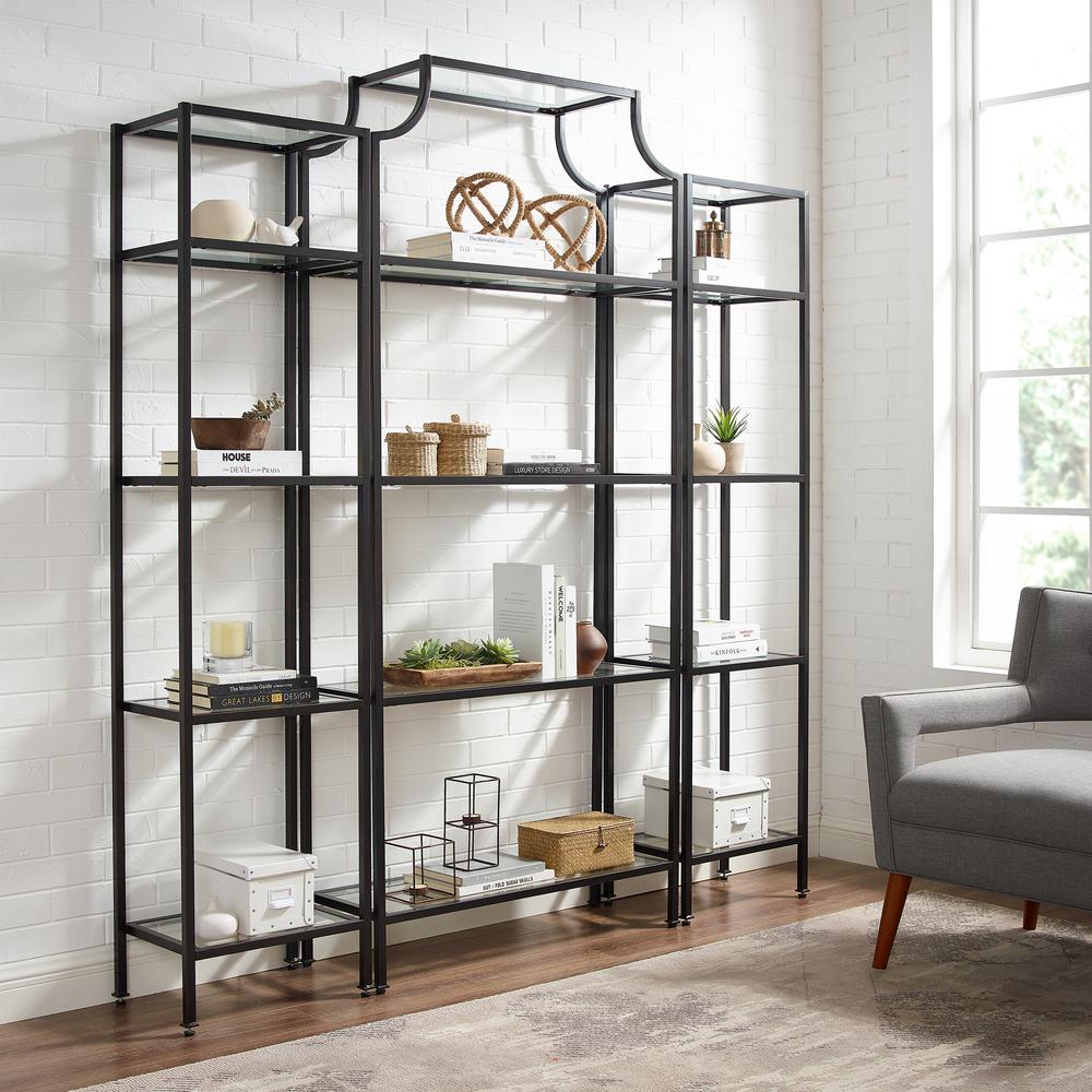 Aimee 3-Piece Etagere Bookcase Set – Large Etagere & 2 Narrow Etageres