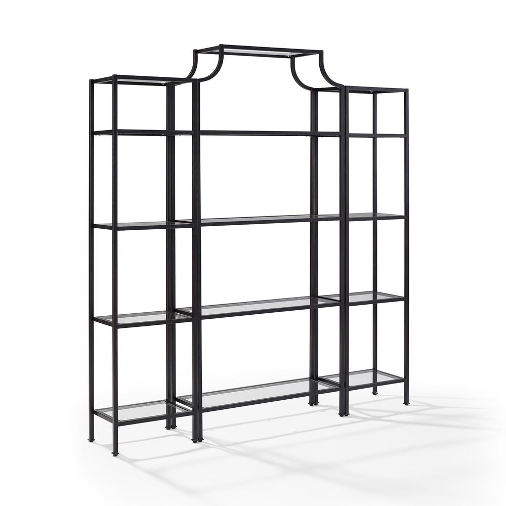 Aimee 3-Piece Etagere Bookcase Set – Large Etagere & 2 Narrow Etageres