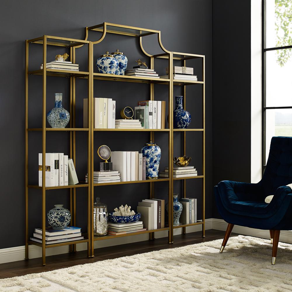 Aimee 3-Piece Etagere Bookcase Set – Large Etagere & 2 Narrow Etageres