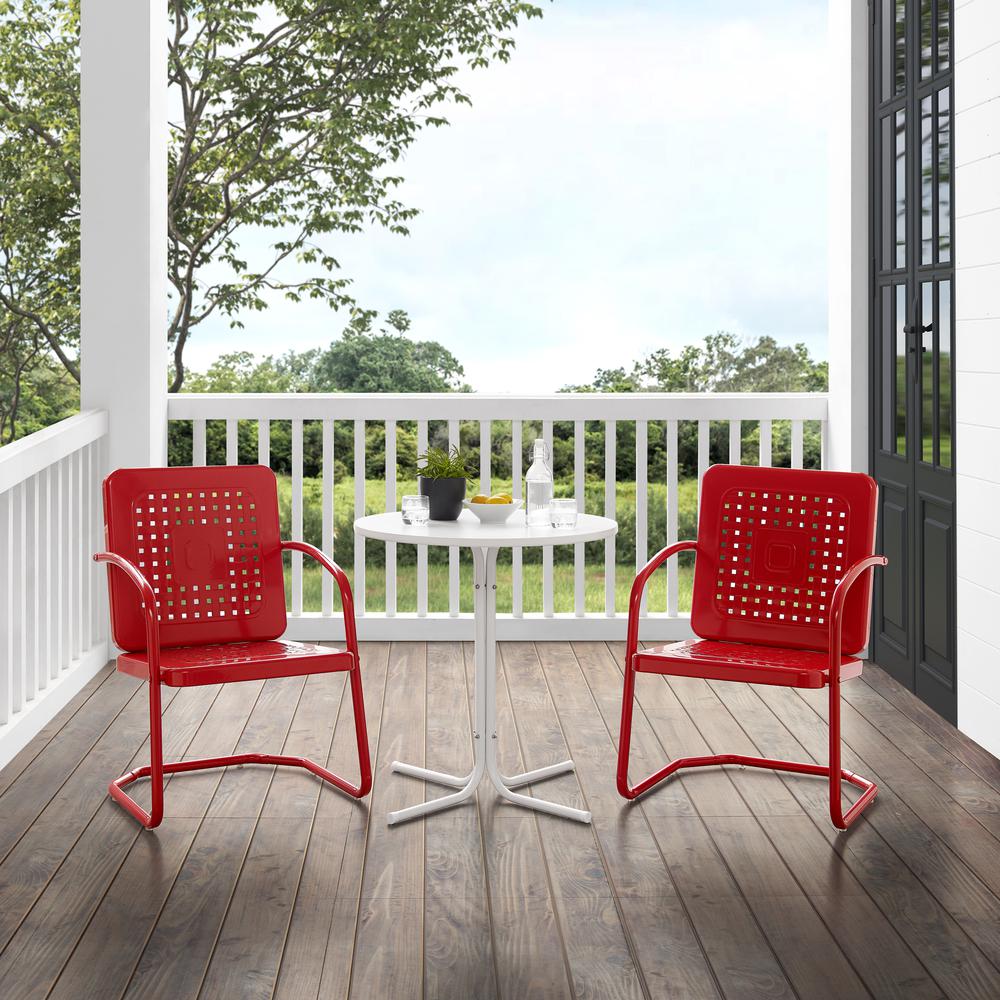 Bates 3Pc Retro Outdoor Bistro Set – Bistro Table & 2 Armchairs