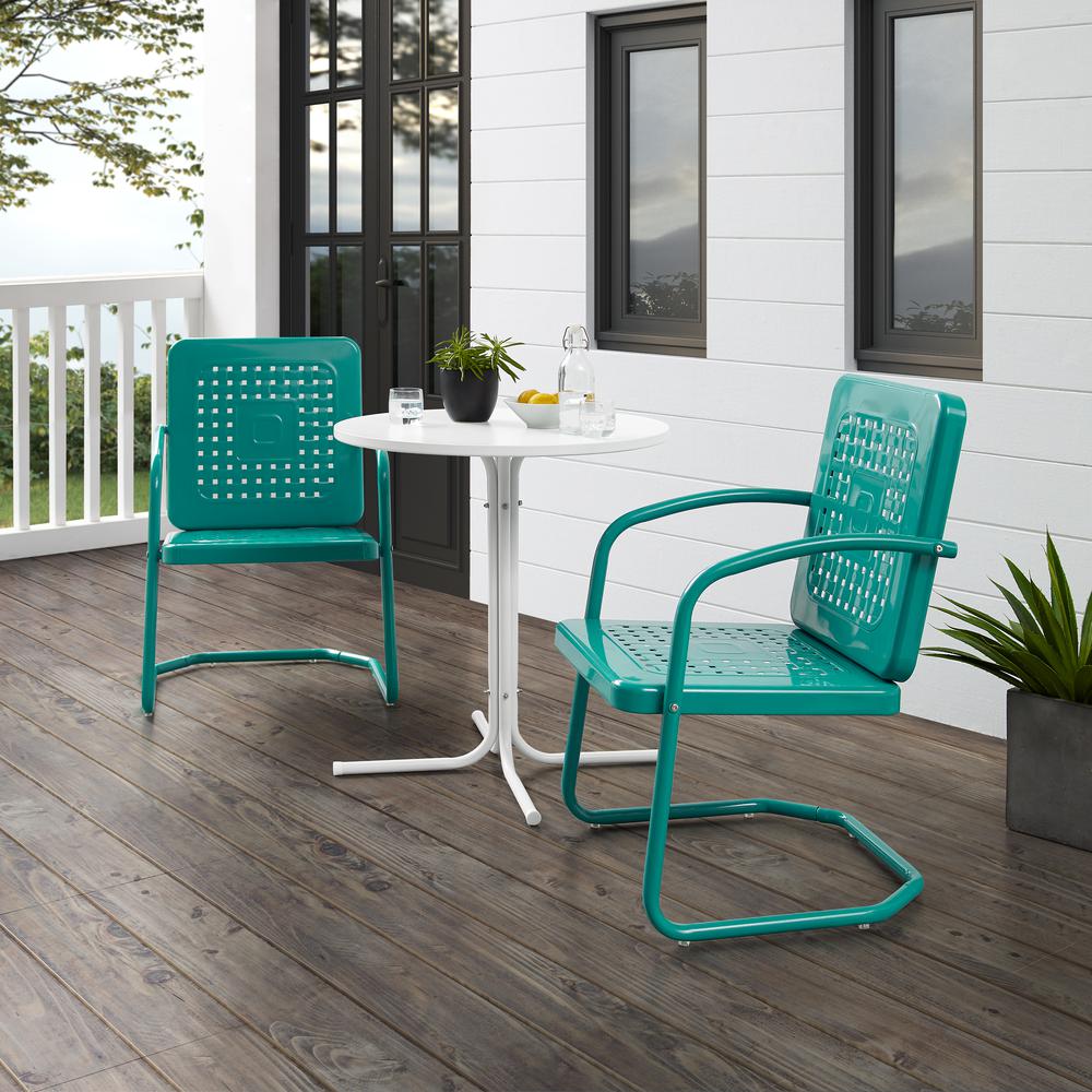 Bates 3Pc Retro Outdoor Bistro Set – Bistro Table & 2 Armchairs