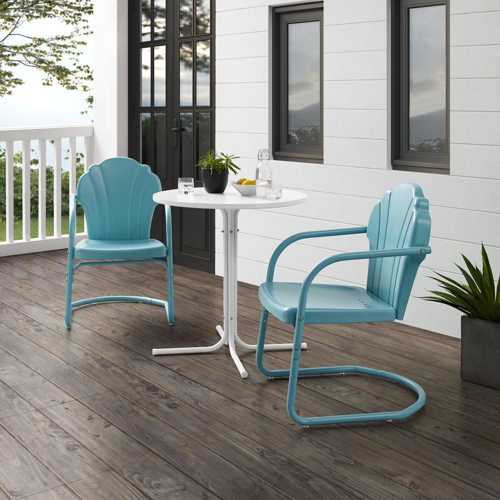 Tulip 3Pc Retro Outdoor Bistro Set – Bistro Table & 2 Chairs