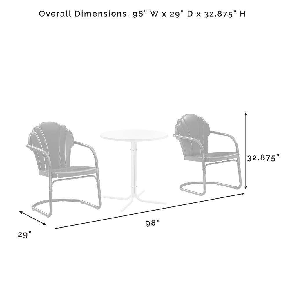 Tulip 3Pc Retro Outdoor Bistro Set – Bistro Table & 2 Chairs