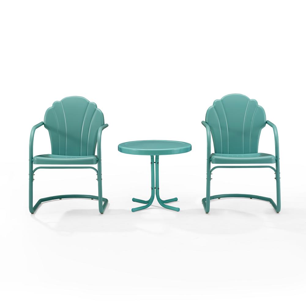 Tulip 3Pc Retro Outdoor Chair Set – Side Table & 2 Chairs