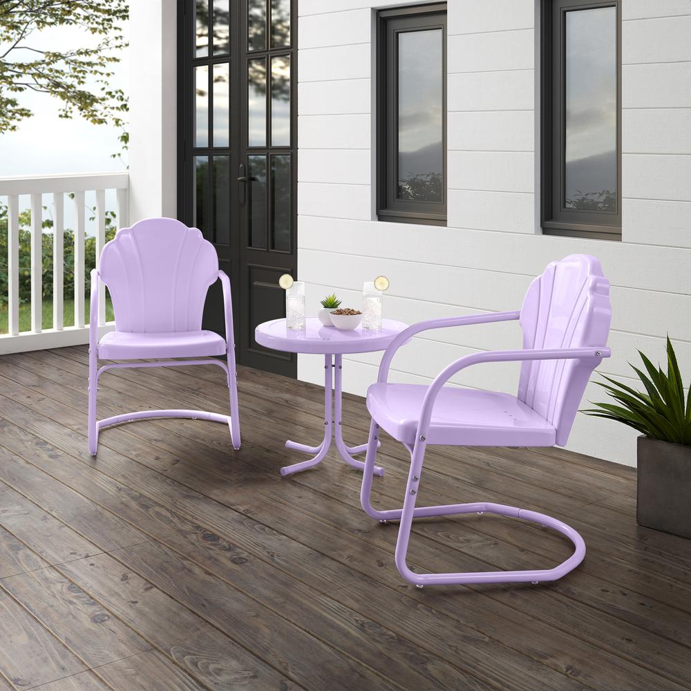 Tulip 3Pc Retro Outdoor Chair Set – Side Table & 2 Chairs
