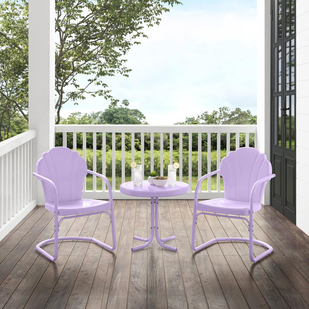 Tulip 3Pc Retro Outdoor Chair Set – Side Table & 2 Chairs