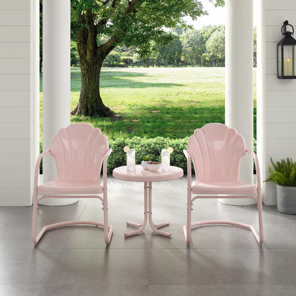 Tulip 3Pc Retro Outdoor Chair Set – Side Table & 2 Chairs