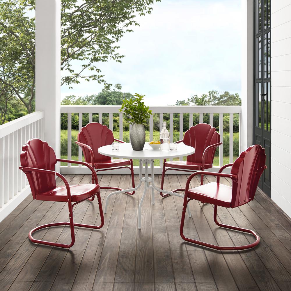 Tulip 5Pc Retro Outdoor Dining Set – Dining Table & 4 Chairs