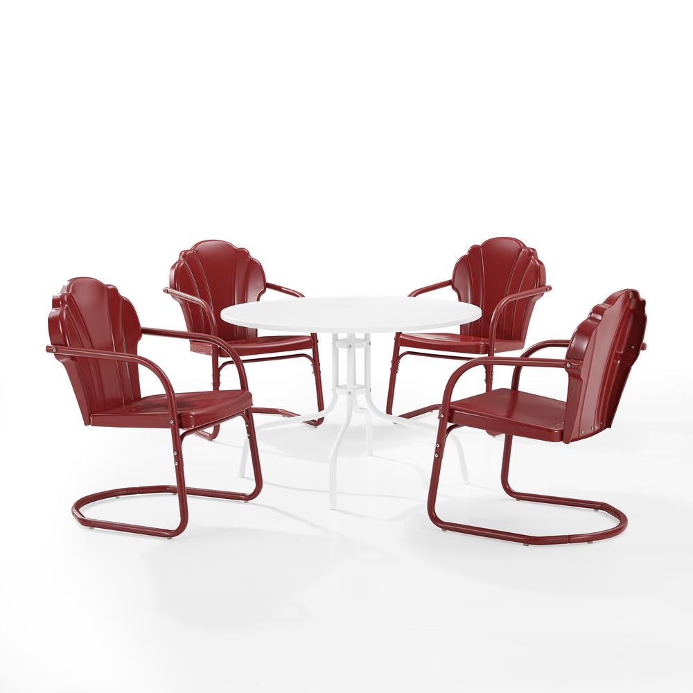 Tulip 5Pc Retro Outdoor Dining Set – Dining Table & 4 Chairs