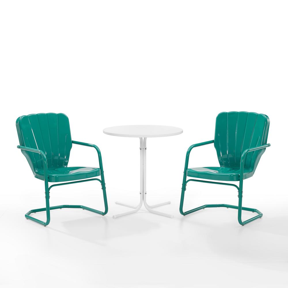Ridgeland 3Pc Retro Outdoor Bistro Set – Bistro Table & 2 Chairs