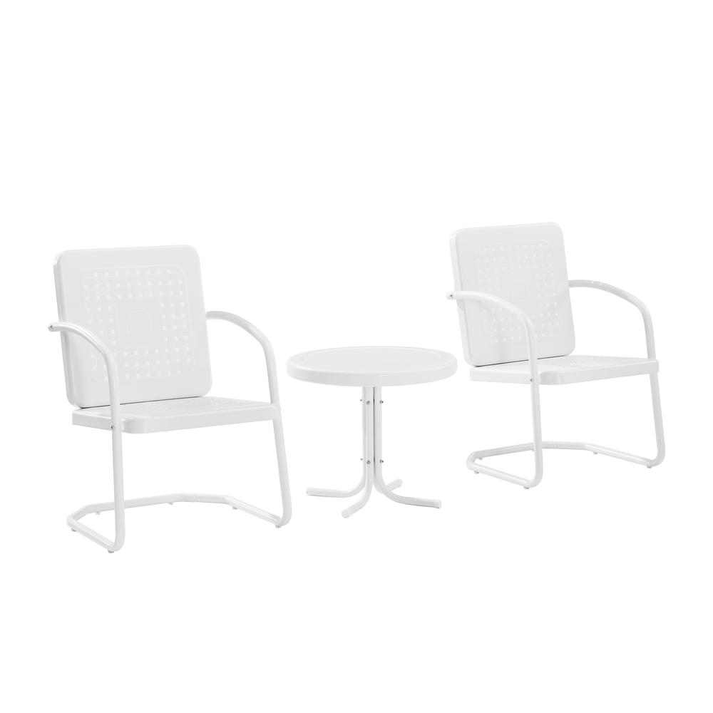 Bates 3Pc Retro Outdoor Chair Set – Side Table & 2 Armchairs