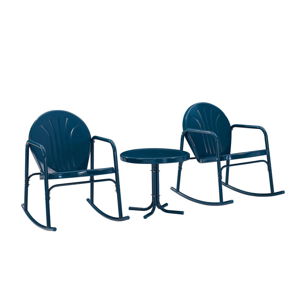 Griffith 3Pc Retro Outdoor Rocking Chair Set – Side Table & 2 Rocking Chairs
