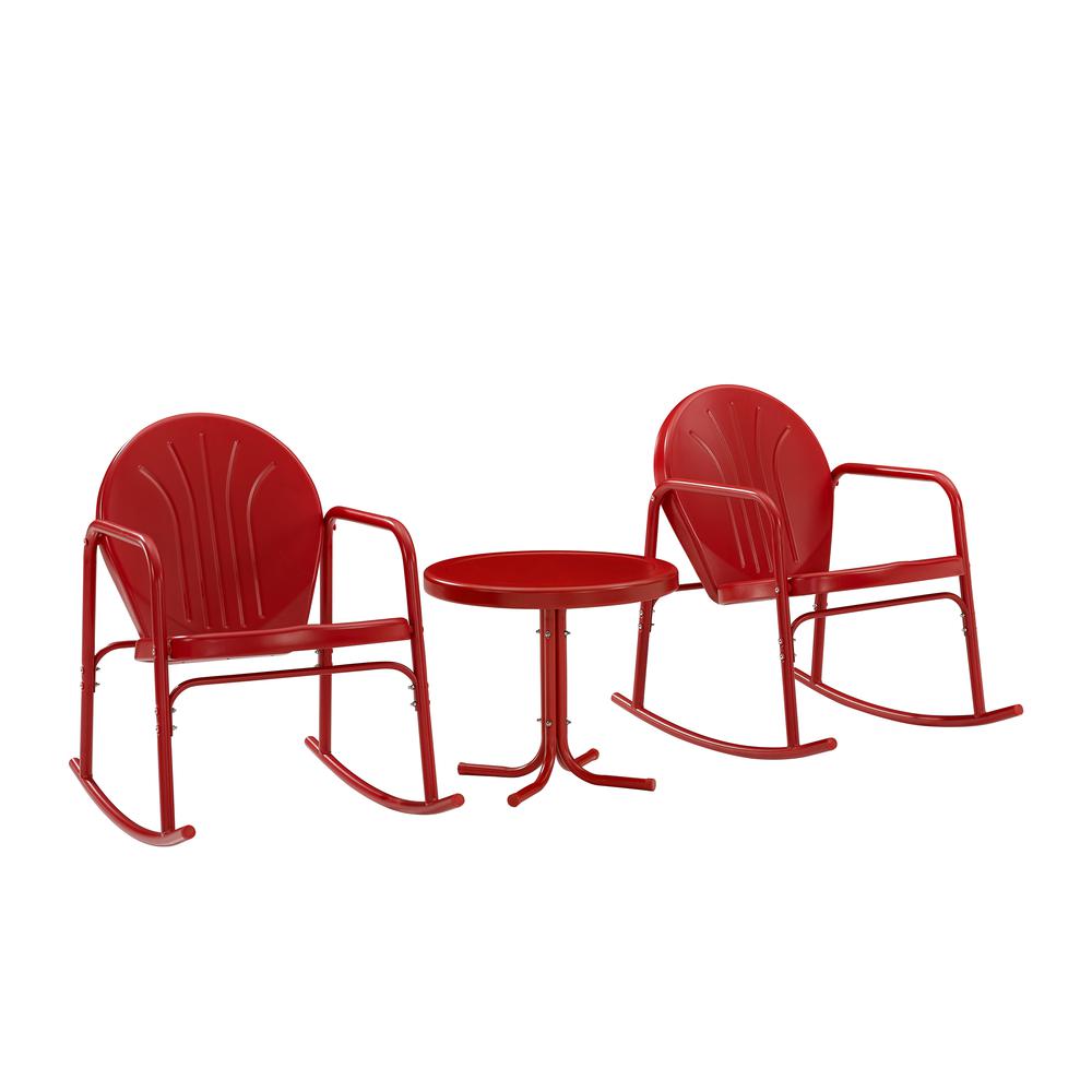 Griffith 3Pc Retro Outdoor Rocking Chair Set – Side Table & 2 Rocking Chairs