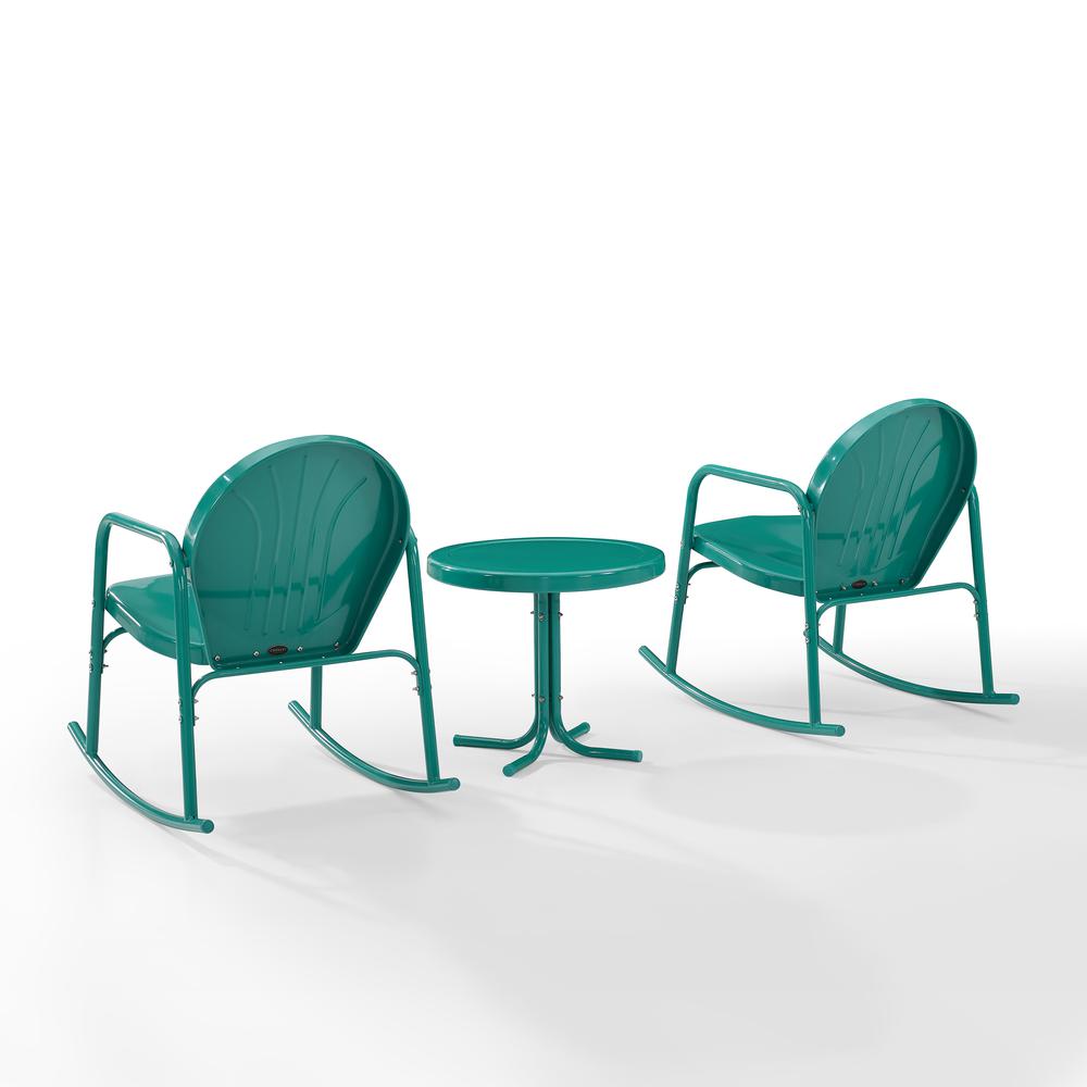 Griffith 3Pc Retro Outdoor Rocking Chair Set – Side Table & 2 Rocking Chairs