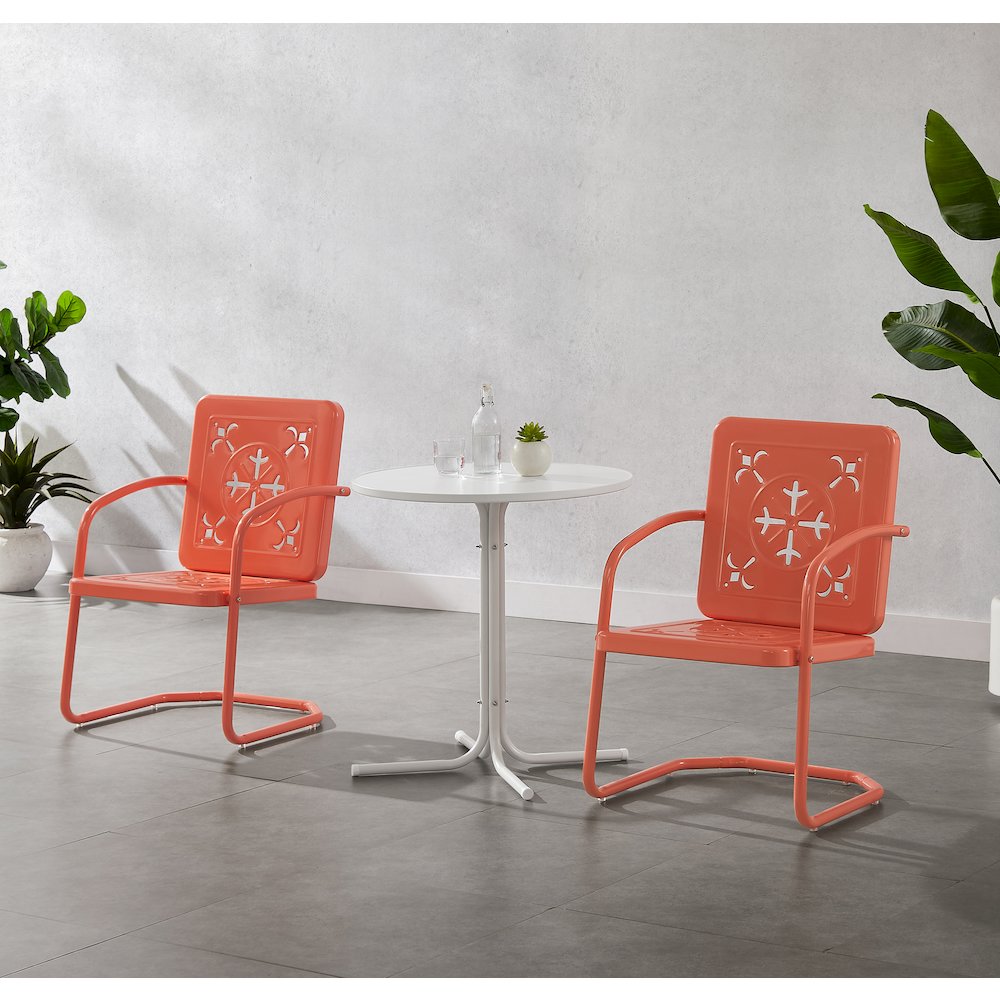 Azalea 3-Piece Retro Outdoor Bistro Set – Bistro Table & 2 Chairs