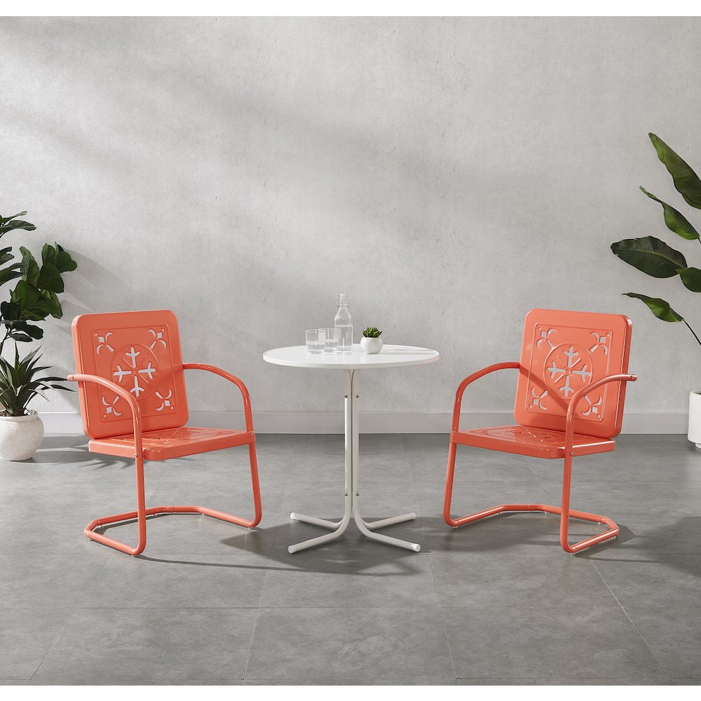 Azalea 3-Piece Retro Outdoor Bistro Set – Bistro Table & 2 Chairs