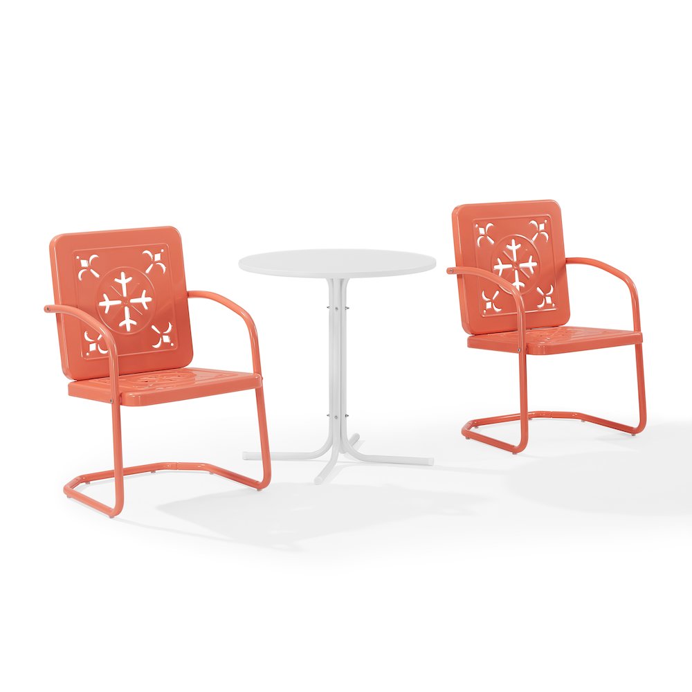 Azalea 3-Piece Retro Outdoor Bistro Set – Bistro Table & 2 Chairs