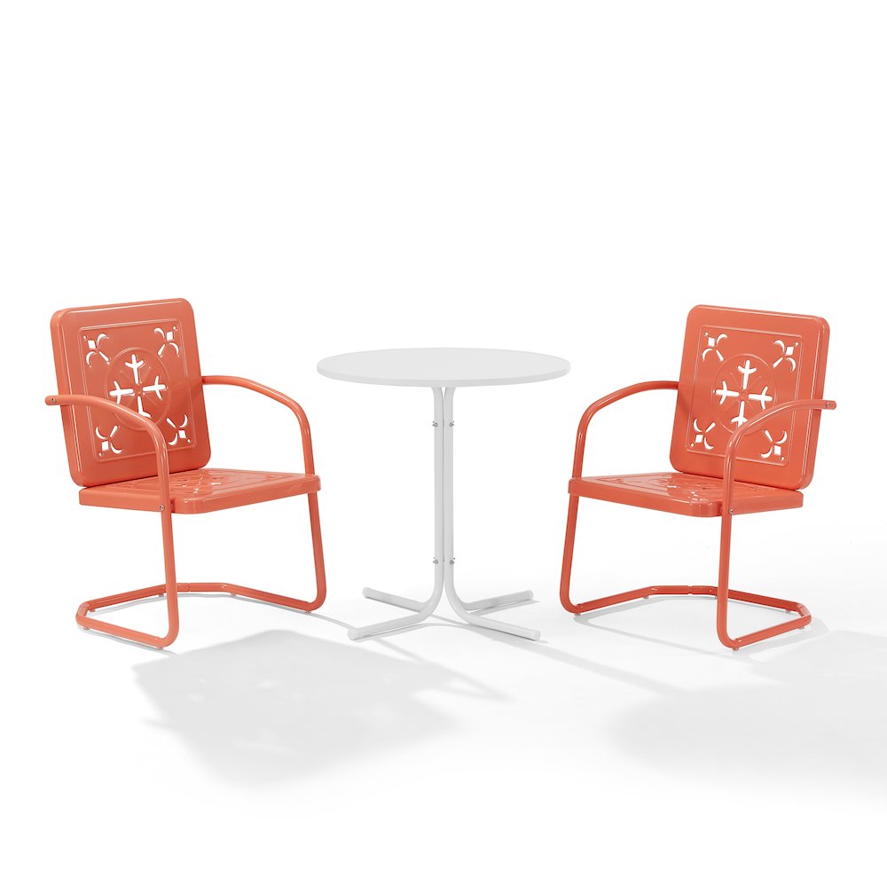 Azalea 3-Piece Retro Outdoor Bistro Set – Bistro Table & 2 Chairs