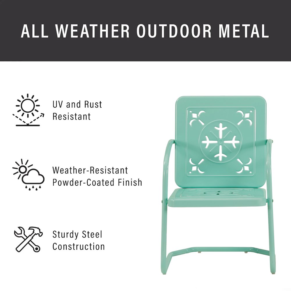 Azalea 5-Piece Round Retro Outdoor Dining Set – Table & 4 Chairs