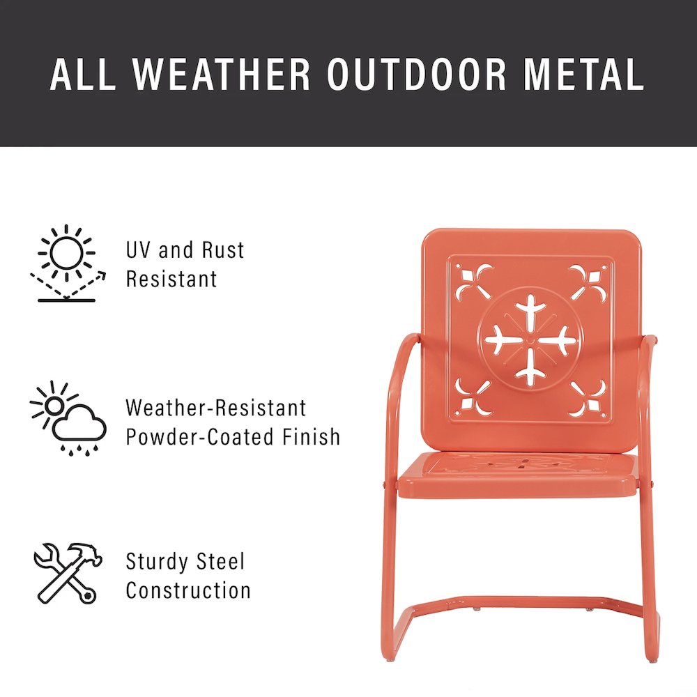 Azalea 5-Piece Round Retro Outdoor Dining Set – Table & 4 Chairs