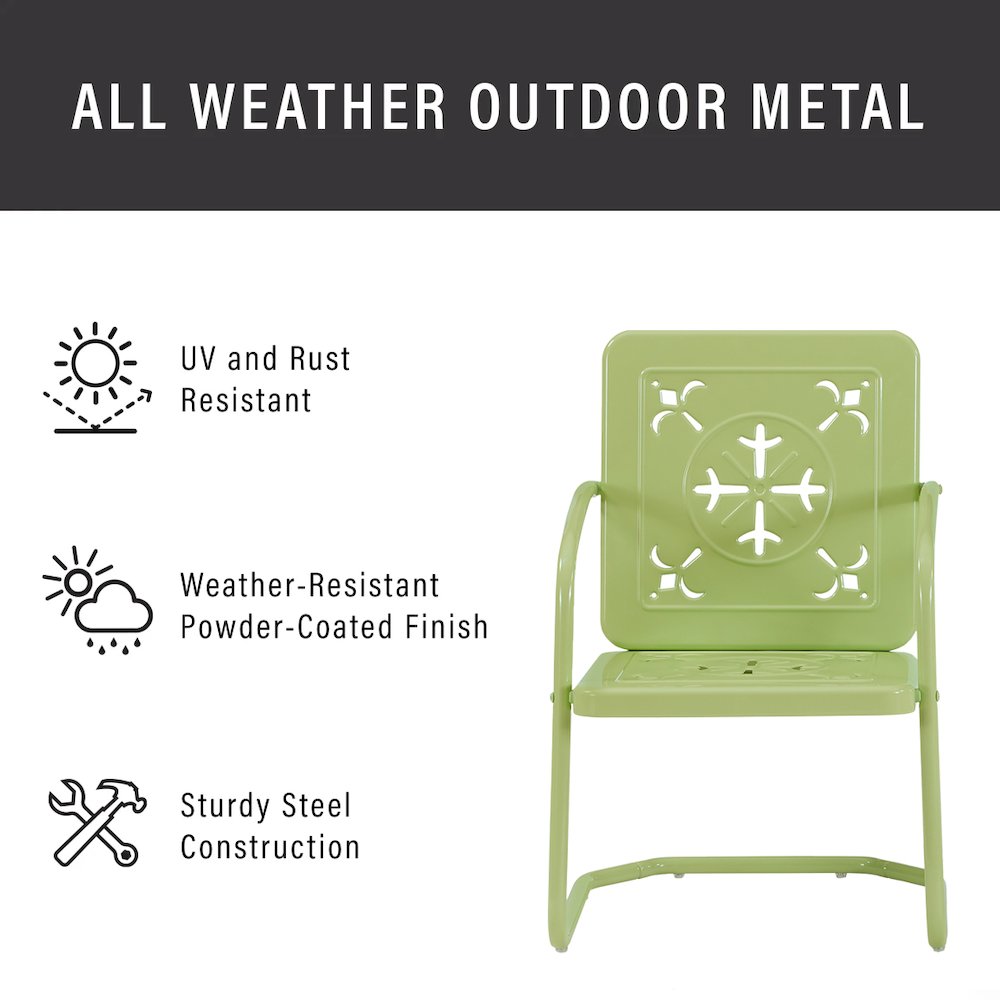 Azalea 5-Piece Round Retro Outdoor Dining Set – Table & 4 Chairs