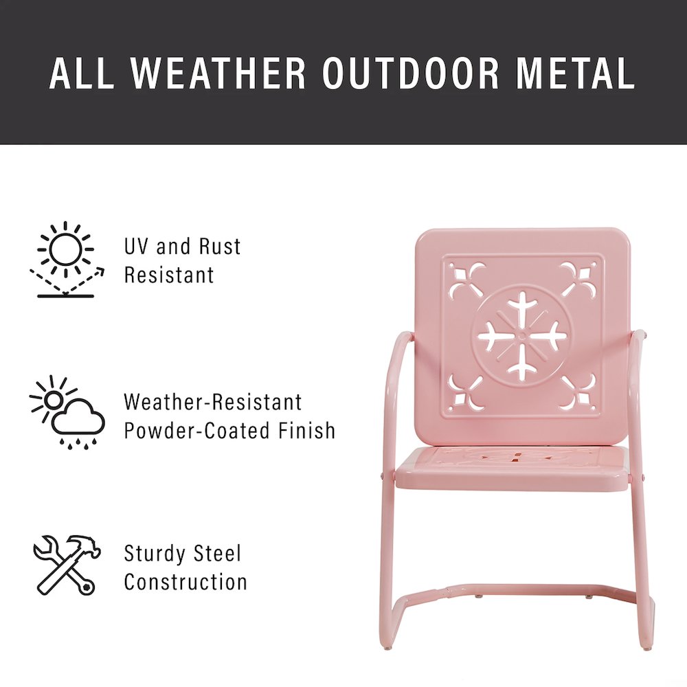 Azalea 5-Piece Round Retro Outdoor Dining Set – Table & 4 Chairs