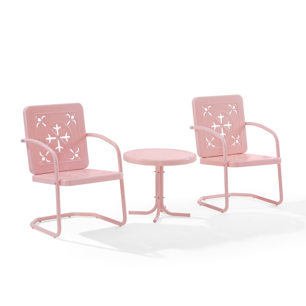 Azalea 3-Piece Retro Outdoor Chair Set – Side Table & 2 Chairs