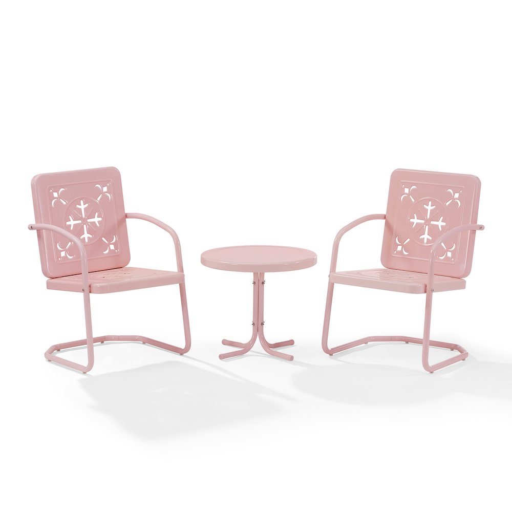 Azalea 3-Piece Retro Outdoor Chair Set – Side Table & 2 Chairs