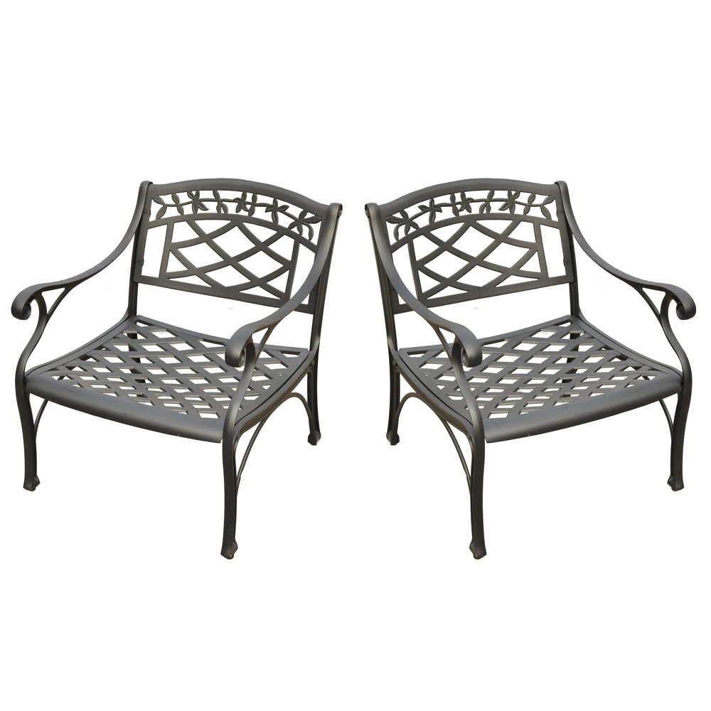 Sedona 2Pc Cast Aluminum Outdoor Lounge Chair Set – 2 Club Chairs