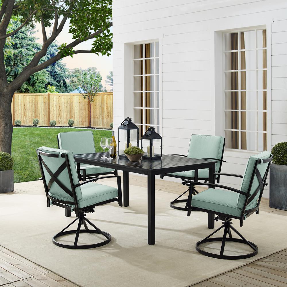 Kaplan 5Pc Outdoor Dining Set – Table & 4 Swivel Chairs