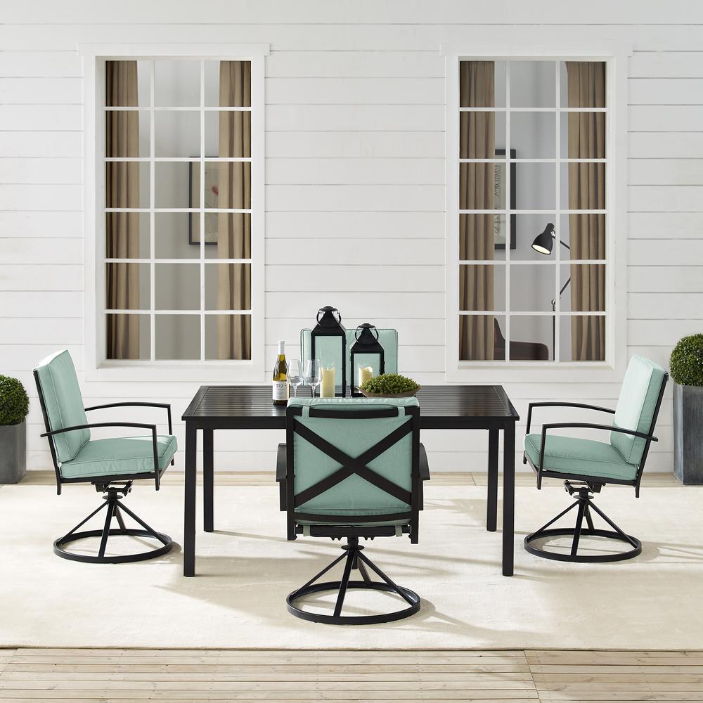 Kaplan 5Pc Outdoor Dining Set – Table & 4 Swivel Chairs