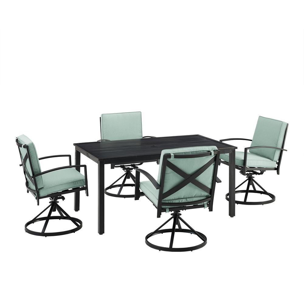 Kaplan 5Pc Outdoor Dining Set – Table & 4 Swivel Chairs