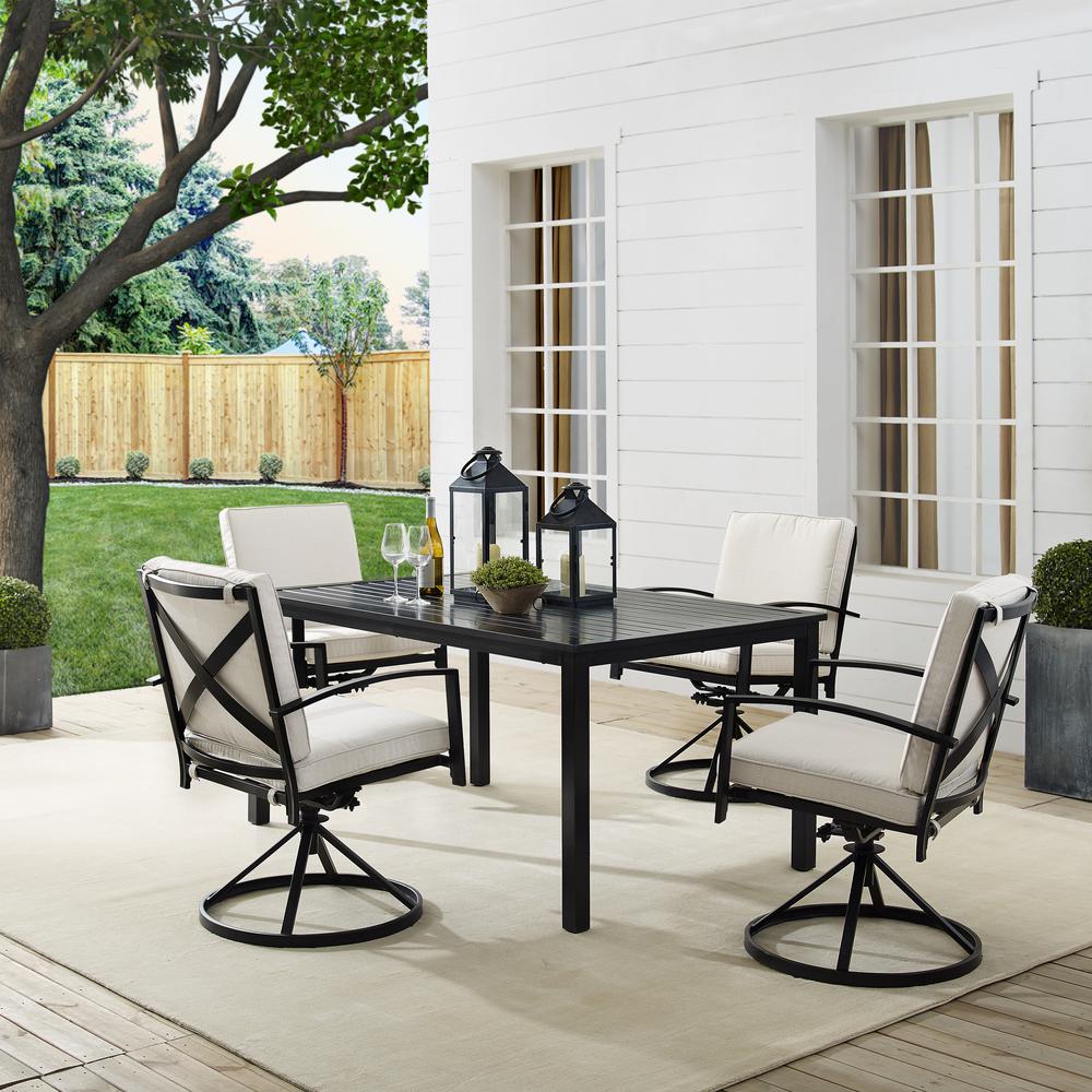 Kaplan 5Pc Outdoor Dining Set – Table & 4 Swivel Chairs