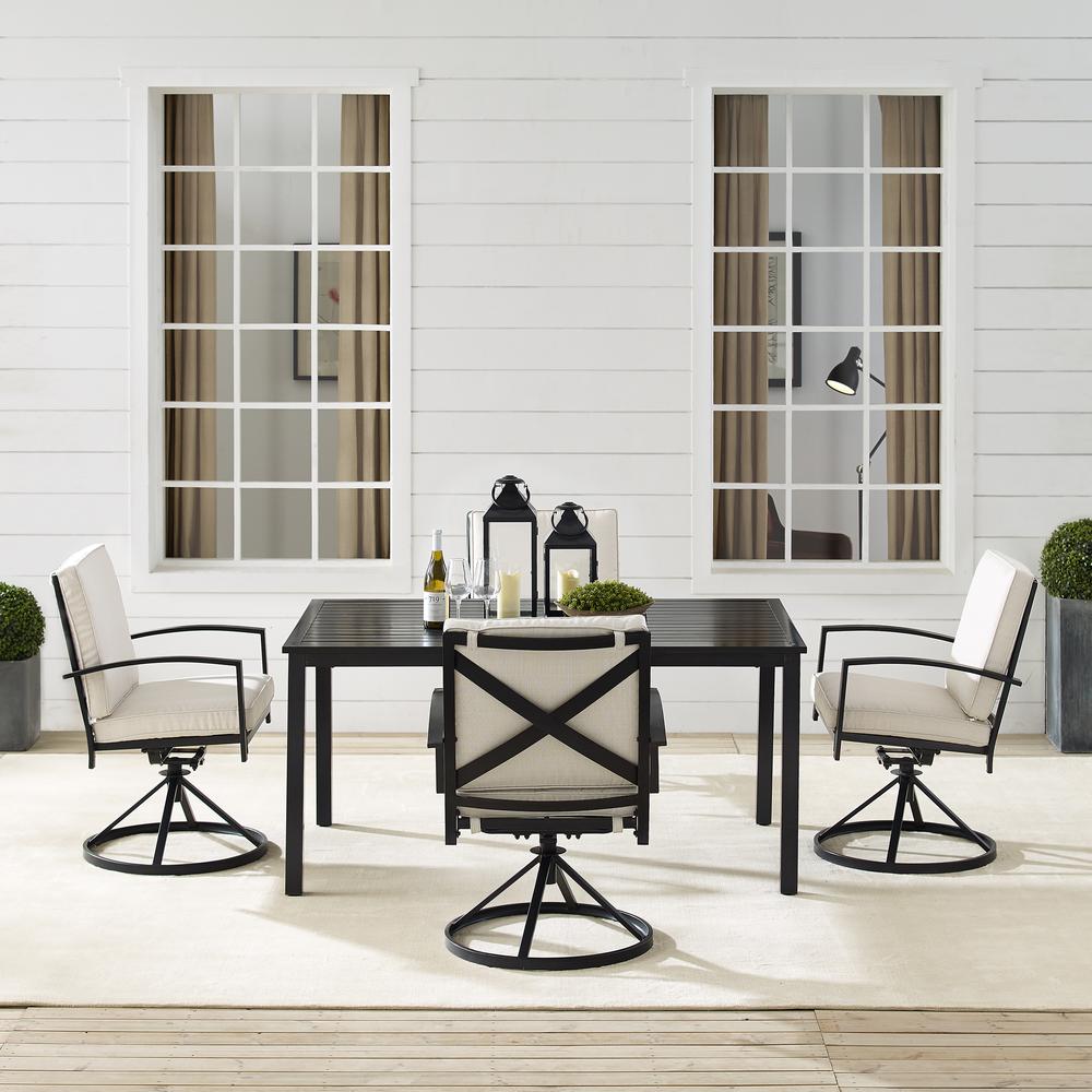 Kaplan 5Pc Outdoor Dining Set – Table & 4 Swivel Chairs
