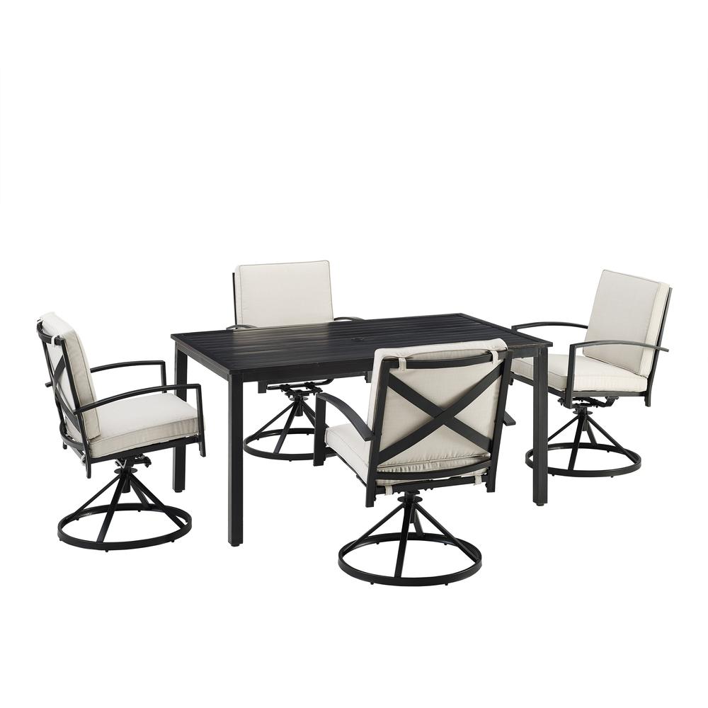 Kaplan 5Pc Outdoor Dining Set – Table & 4 Swivel Chairs