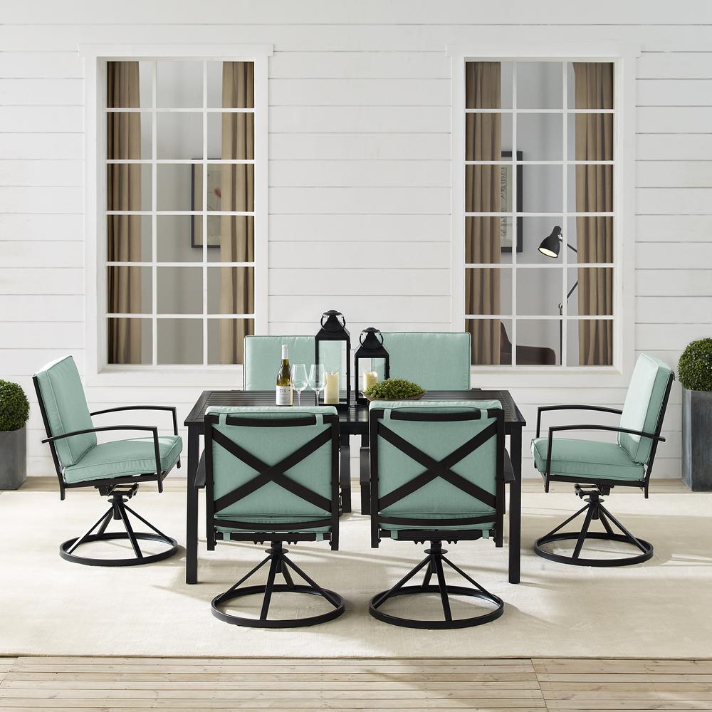 Kaplan 7Pc Outdoor Dining Set – Table & 6 Swivel Chairs